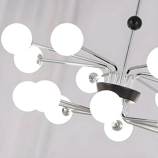 ZOWALA - 2 Tiers Globe Glass Chrome Branch Chandelier Image - 14