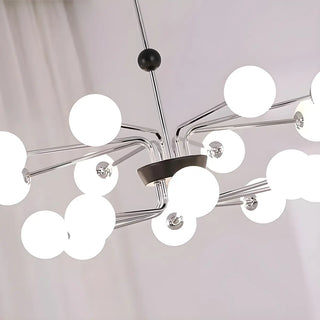 ZOWALA - 2 Tiers Globe Glass Chrome Branch Chandelier Image - 15