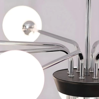 ZOWALA - 2 Tiers Globe Glass Chrome Branch Chandelier Image - 19