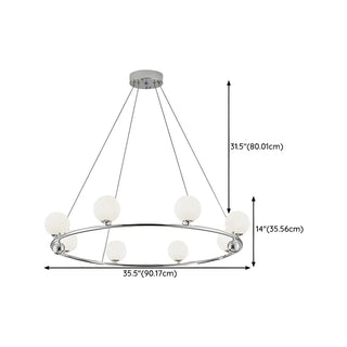 ZOWALA - 2 Tiers Globe Glass Chrome Branch Chandelier Image - 21