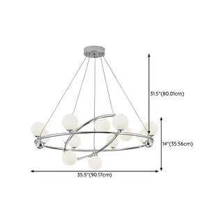 ZOWALA - 2 Tiers Globe Glass Chrome Branch Chandelier Image - 22