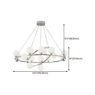 ZOWALA - 2 Tiers Globe Glass Chrome Branch Chandelier Image - 23