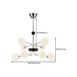 ZOWALA - 2 Tiers Globe Glass Chrome Branch Chandelier Image - 24