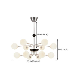 ZOWALA - 2 Tiers Globe Glass Chrome Branch Chandelier Image - 25