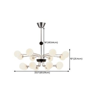 ZOWALA - 2 Tiers Globe Glass Chrome Branch Chandelier Image - 26