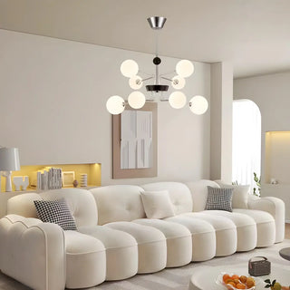 ZOWALA - 2 Tiers Globe Glass Chrome Branch Chandelier Image - 3