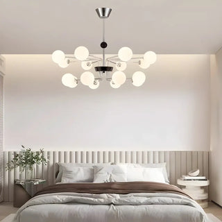 ZOWALA - 2 Tiers Globe Glass Chrome Branch Chandelier Image - 4