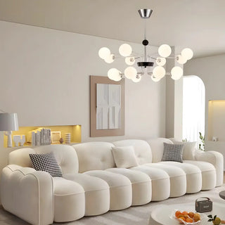 ZOWALA - 2 Tiers Globe Glass Chrome Branch Chandelier Image - 5