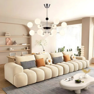 ZOWALA - 2 Tiers Globe Glass Chrome Branch Chandelier Image - 6