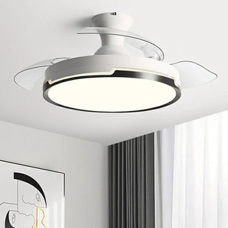 ZOWALA - 3 Clear Blade Round Dimming Ceiling Fan with LED Light Image - 1