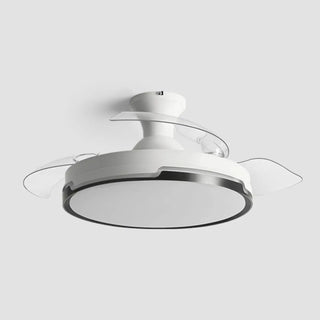 ZOWALA - 3 Clear Blade Round Dimming Ceiling Fan with LED Light Image - 10