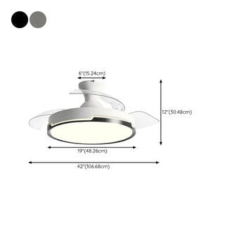 ZOWALA - 3 Clear Blade Round Dimming Ceiling Fan with LED Light Image - 17