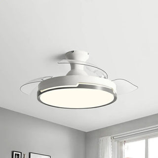 ZOWALA - 3 Clear Blade Round Dimming Ceiling Fan with LED Light Image - 5