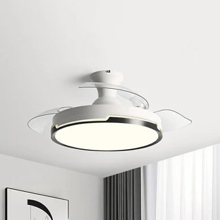 ZOWALA - 3 Clear Blade Round Dimming Ceiling Fan with LED Light Image - 6