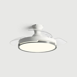 ZOWALA - 3 Clear Blade Round Dimming Ceiling Fan with LED Light Image - 8