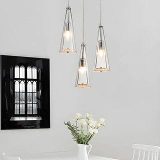ZOWALA - Modern Blue Glass Cone Dining Room Pendant Light Image - 13
