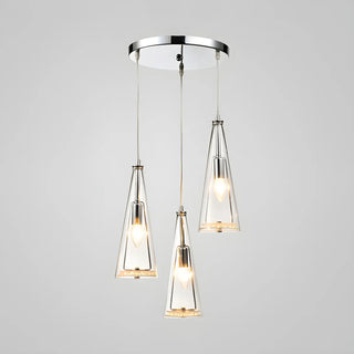 ZOWALA - Modern Blue Glass Cone Dining Room Pendant Light Image - 16