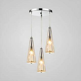 ZOWALA - Modern Blue Glass Cone Dining Room Pendant Light Image - 17