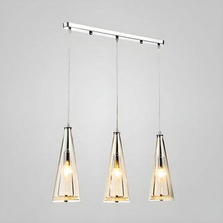 ZOWALA - Modern Blue Glass Cone Dining Room Pendant Light Image - 21