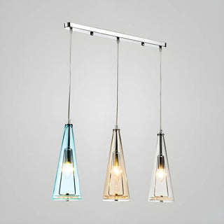 ZOWALA - Modern Blue Glass Cone Dining Room Pendant Light Image - 23