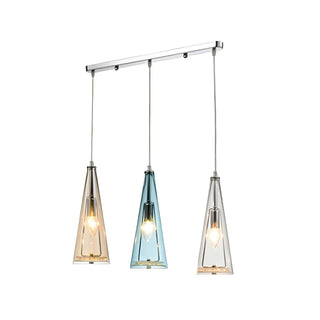 ZOWALA - Modern Blue Glass Cone Dining Room Pendant Light Image - 26