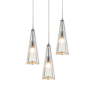 ZOWALA - Modern Blue Glass Cone Dining Room Pendant Light Image - 27