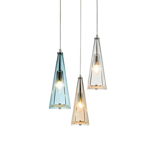 ZOWALA - Modern Blue Glass Cone Dining Room Pendant Light Image - 29