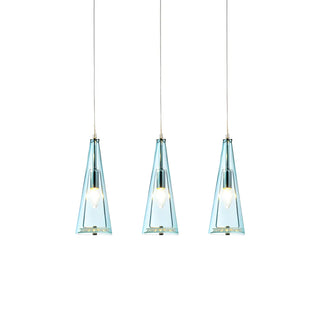 ZOWALA - Modern Blue Glass Cone Dining Room Pendant Light Image - 32