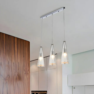 ZOWALA - Modern Blue Glass Cone Dining Room Pendant Light Image - 5