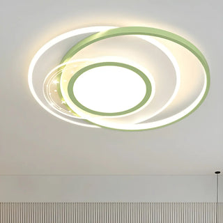 Fashion Green Circular LED Flush Mount Ceiling Light Zawala Image - 1