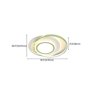 Fashion Green Circular LED Flush Mount Ceiling Light Zawala Image - 11