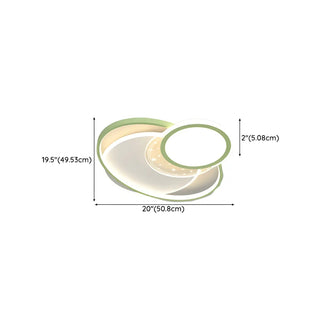 Fashion Green Circular LED Flush Mount Ceiling Light Zawala Image - 13
