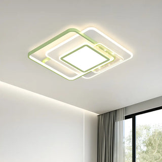 Fashion Green Circular LED Flush Mount Ceiling Light Zawala Image - 5