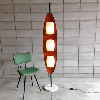 ZOWALA - 3-Light Modern Oval Brown Metal LED Floor Lamp Image - 1