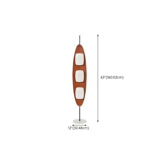 ZOWALA - 3-Light Modern Oval Brown Metal LED Floor Lamp #size
