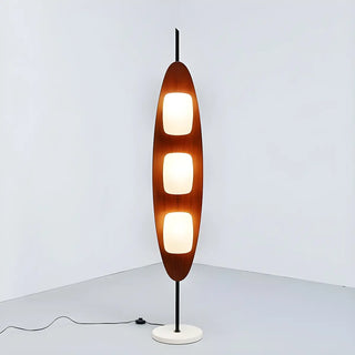 ZOWALA - 3-Light Modern Oval Brown Metal LED Floor Lamp Image - 3