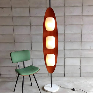 ZOWALA - 3-Light Modern Oval Brown Metal LED Floor Lamp Image - 4