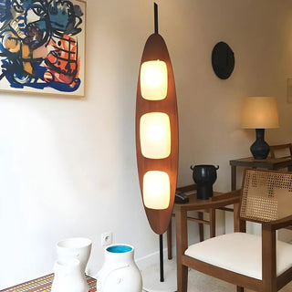 ZOWALA - 3-Light Modern Oval Brown Metal LED Floor Lamp Image - 5