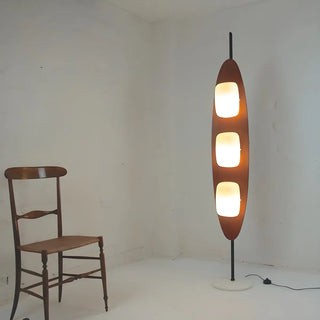 ZOWALA - 3-Light Modern Oval Brown Metal LED Floor Lamp Image - 6