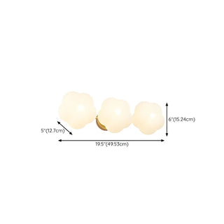 3-Light White Floral Glass LED Vanity Light Fixture Zawala Image - 10