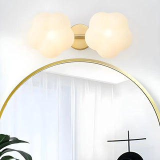 3-Light White Floral Glass LED Vanity Light Fixture Zawala Image - 4