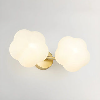 3-Light White Floral Glass LED Vanity Light Fixture Zawala Image - 5