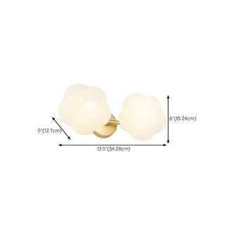 3-Light White Floral Glass LED Vanity Light Fixture Zawala #size