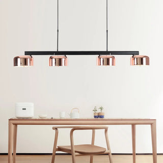 ZOWALA - 4-Light Glam Rose Gold Bowl Island Light Image - 1