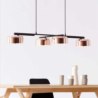ZOWALA - 4-Light Glam Rose Gold Bowl Island Light Image - 4