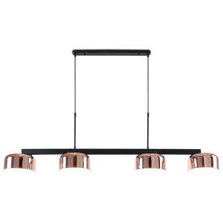 ZOWALA - 4-Light Glam Rose Gold Bowl Island Light Image - 7
