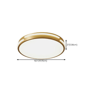 Bedroom Modern Gold Circle Flush Mount Ceiling Light Zawala Image - 13