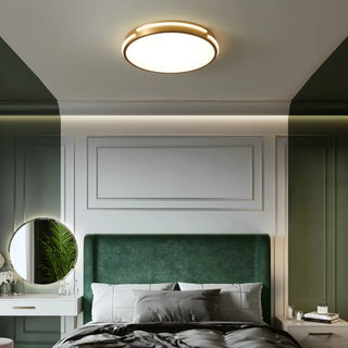 Bedroom Modern Gold Circle Flush Mount Ceiling Light Zawala Image - 2