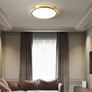 Bedroom Modern Gold Circle Flush Mount Ceiling Light Zawala Image - 3