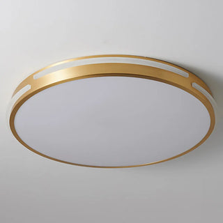 Bedroom Modern Gold Circle Flush Mount Ceiling Light Zawala Image - 8